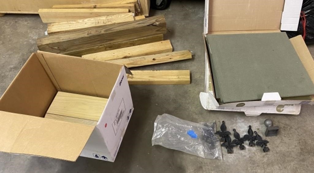 2 Boxes of Interfaceflor, Various Sizes of Wood,