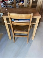 Vintage Child's School Desk and Chair