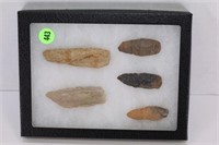 NATIVE AMERICAN ARTIFACTS W/ DISPLAY CASE 6 X 8