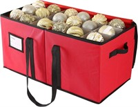 Large Christmas Ornament Storage Box with Dual...