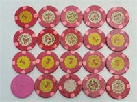 20 Pioneer $5 Laughlin Nevada Casino Chips