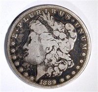 1889-CC MORGAN DOLLAR, SOLID VG/FINE