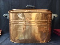 Very Large Vintage Copper Bin with Lid