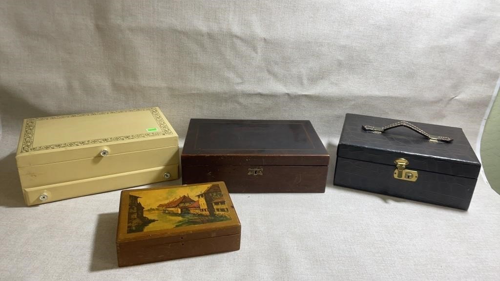 Vtg jewelry box, and other vtg cases