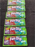 G)  lot of six packages of fun dip candy each