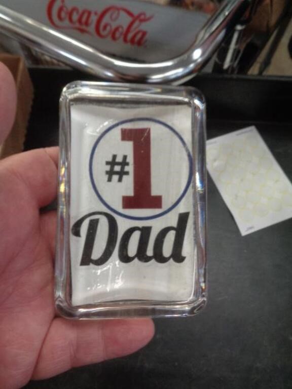 #1 DAD GLASS PAPERWEIGHT