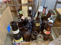 brown vintage bottles