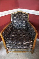 Vtg Reupholstered French Beech Armchair