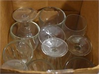 SUNDAE GLASS AND CLEAR GLASS GOBLETS