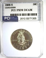 1989-S 50c Congress PR70 DCAM LISTS $140