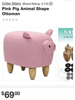 Pink Pig Animal Shape Ottoman