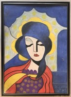 Hugo Scheiber (1873-1950), Lady in Blue Hat