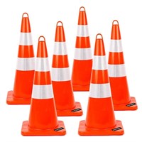 BATTIFE 28inch Traffic Safety Cones 6 pcs with