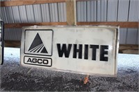 White plastic dealer sign (96"x42") slight warp