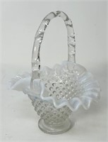 Fenton Hobnail Opalescent Glass Basket