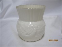 Vtg Small White Belleek Vase