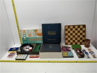 checkers board, games, playing cards