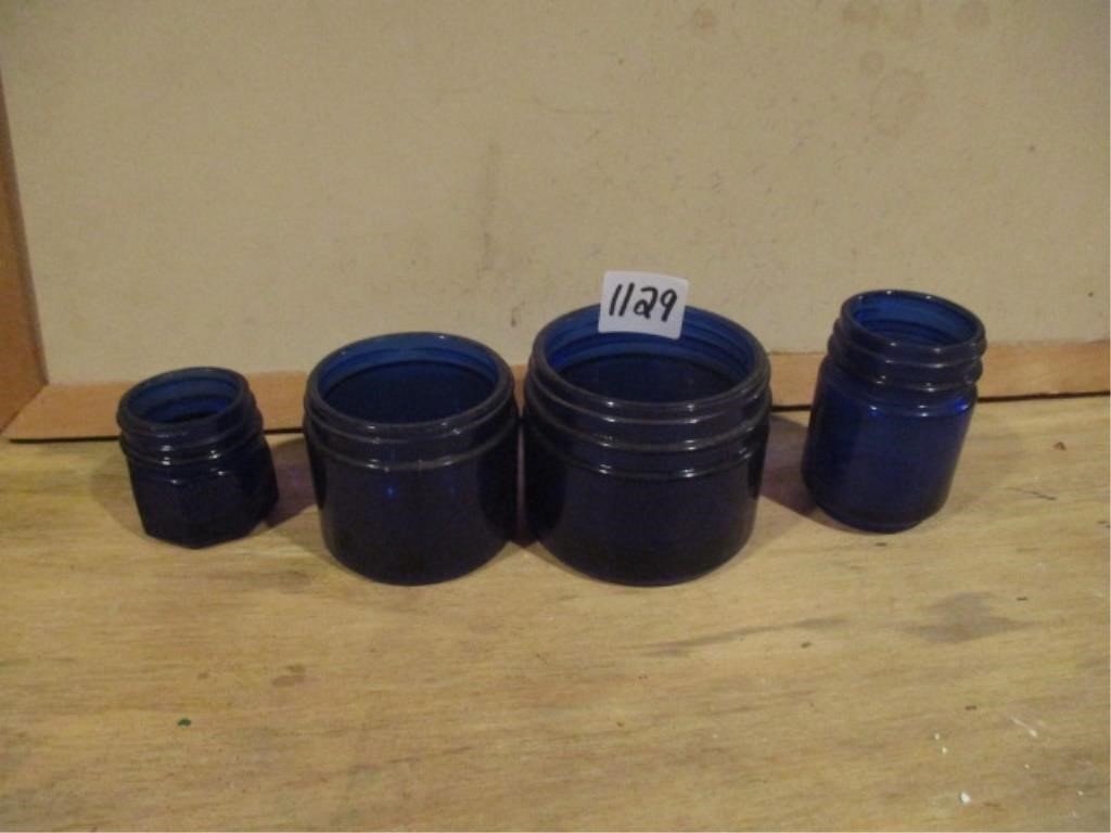 cobalt blue glass jars