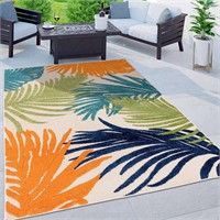 5'x7' Rugshop Lucca Floral Indoor/Outdoor Area Rug