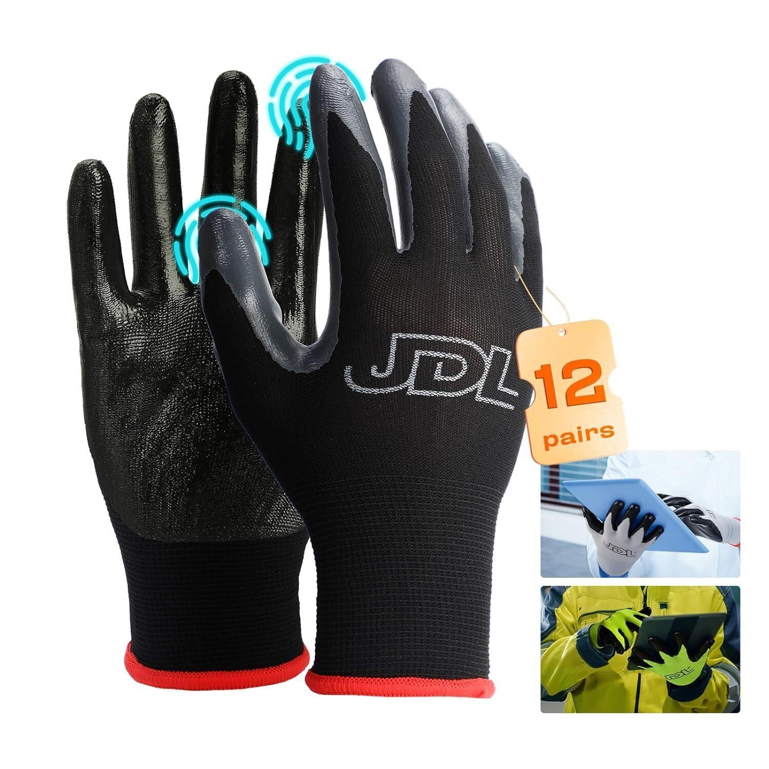 Pack of 12-Nitrile Gloves S  Black
