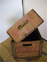 2 Wooden Crates -Otto Milk -RC Cola