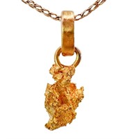 Rough Gold Nugget Pendant 21k Yellow Gold