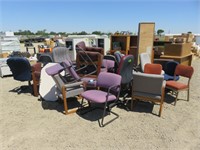 Approximately (25) Assorted Chairs and Book Shelf