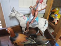 Decoy, Goose & Ceramic Horse & Indian