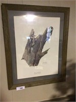 Ray Harm Downey Woodpecker framed print 20 in x