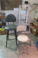 Aluminum Step Ladder + 2 Stools