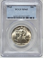 1943 Walking Liberty Half Dollar MS65