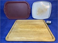 Trays & Large Wood Cutting Board