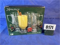 Glass Holiday Mug Set, Qty: 4