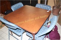 Cosco folding card table & 4 chairs
