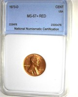 1973-D Cent MS67+ RD LISTS $4500