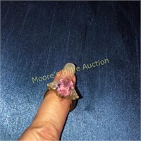 Pink Stone Goldtone Ring