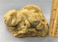 3.5"x6" Quartz crystal specimen with frog carvings