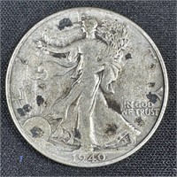 1940 Walking Liberty Silver Half Dollar