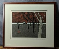 Kiyoshi Saito 1971 Woodblock of Autumn in Kyoto