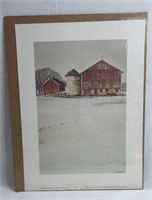 Winter Barn Print By Donald F. Hilderbrandt