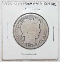 COIN - 1906-O SILVER BARBER HALF DOLLAR