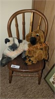 kids chair and stuffed animal lot