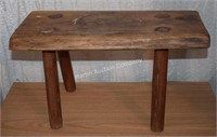 (D) Hand Made Stool - 17.5x8x10"