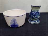 Vintage 5 inch vase and 5x4-in Bowl