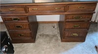 Desk with glass top 54in x 2’ x 30in
