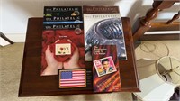 USA philatelic stamp, collectors books, and