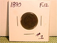1890 Indian Head Cent F-12