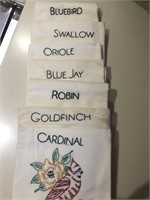 7 Hand Embroidered Daily Tea Towels