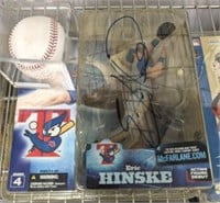 ERIC HINSKE SIGNED BALL AND ACTION FIGURE