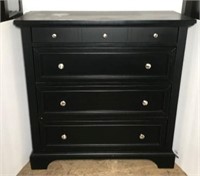 Contemporary Four Drawer Black Chest